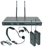 NU20 Dual UHF Belt pack with neck-band Plus Lavalier Mic