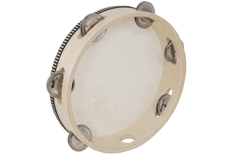 Chord Headed Wooden Tambourine Hand Percussion Drum Band Instrument 20cm 8 Inch