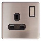 Screwless Switches and Sockets in Brushed Chrome
