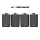 Bluetooth Wall Speaker Kit - Bluetooth Amplifier and 4x Wall Speakers