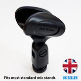 Microphone Clip Mic Holder for Microphone Stand Fits 30mm Diameter Mics