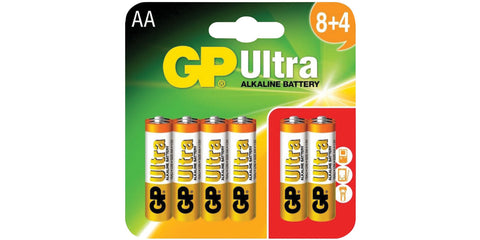 AA GP Ultra Alkaline 8 Plus 4 Free
