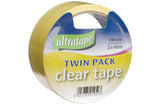 Ultratape Clear Sticky Tape Twin Pack of 18mm x 40 Metres