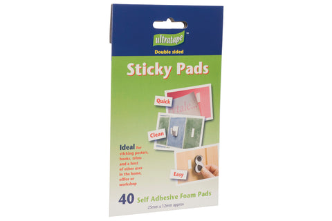Double Sided Sticky Pads Ultratape 40 Self Adhesive Foam Pads Quick Clean & Easy