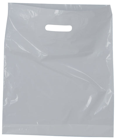 White Carrier Bag 380 x 457 x 75mm 15 Inch x 18 Inch x 3 Inch approx 30 microns