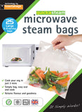 Microwaveable Steam Bags 25 Pack Large 3-6 Serving Bags