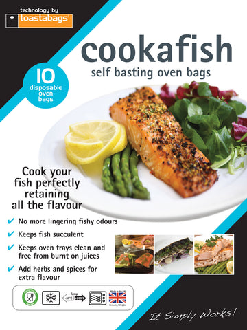 Cookafish Oven Bags Cook Fish Without The Odour Odourless Pack of 10 Toastabags