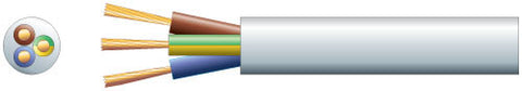 3 core round mains PVC 3 x 32 0.2mm 10A 7.2mm Diameter White 100m