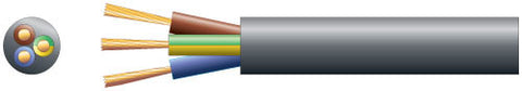 3 core round mains PVC 3 x 32 0.2mm 10A 7.2mm Diameter Black 50m