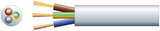3 core round mains PVC 3 x 48 0.2mm 15A 8.7mm Diameter White 50m