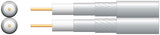 Eco Twin RG6 Foamed PE Coaxial Cable with Al Braid 100m White
