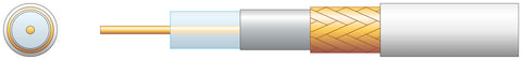 RG6 Air Spaced PE Coaxial Cable with Cu Braid 100m White