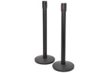 Retractable Crowd Control Barriers Set of 2 Black