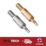 3.5mm Stereo Metal Jack Plug Gold and Silver with Solder Terminals