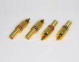 F250A AA Gold Plated Phono plug with Colour Band Cable protector and Solder Terminals
