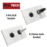 2 Gang Neutrik 3 Pin XLR/6.35mm Jack Wallplate Socket