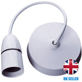 Pendant Light Fitting Ceiling B22 Rose Lamp Holder 6 inch Flex Cable 60W