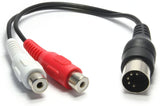 Adapter cable 5 pin DIN socket 2x Cinch plug 20cm