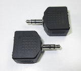 3.5 mm Stereo Plug to 2x 3.5 mm Stereo Sockets Adaptor